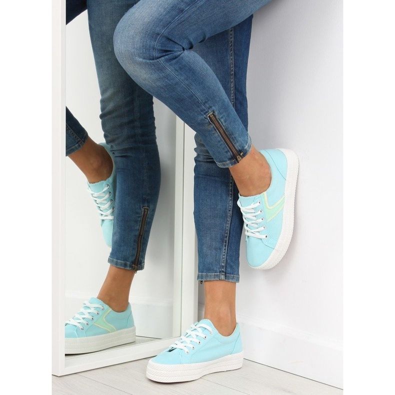 Blu K1831401 Sneaker Celeste con suola alta 1