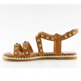 Sandali con borchie cammello WL193 Camel marrone 2