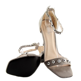 Sandali con tacco ZY118 L.GRAY grigi grigio 1