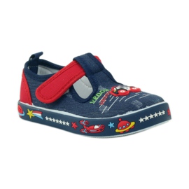 American Club Sneaker americane con soletta in pelle blu navy rosso 1