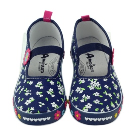 American Club Sneaker americane con soletta in pelle blu navy 4