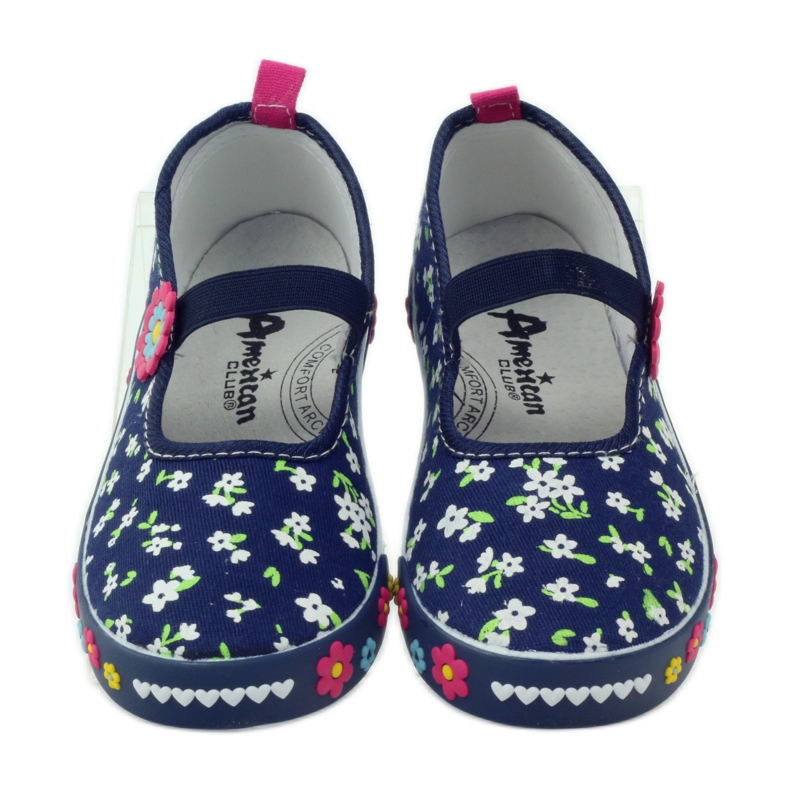 American Club Sneaker americane con soletta in pelle blu navy 4