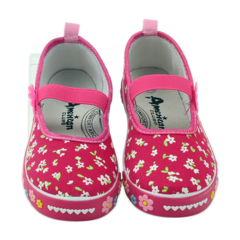 American Club Sneaker americane con soletta in pelle rosa 4