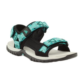 American Club Sandali con inserto in pelle americana 6102 verde nero 1