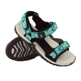 American Club Sandali con inserto in pelle americana 6102 verde nero 3