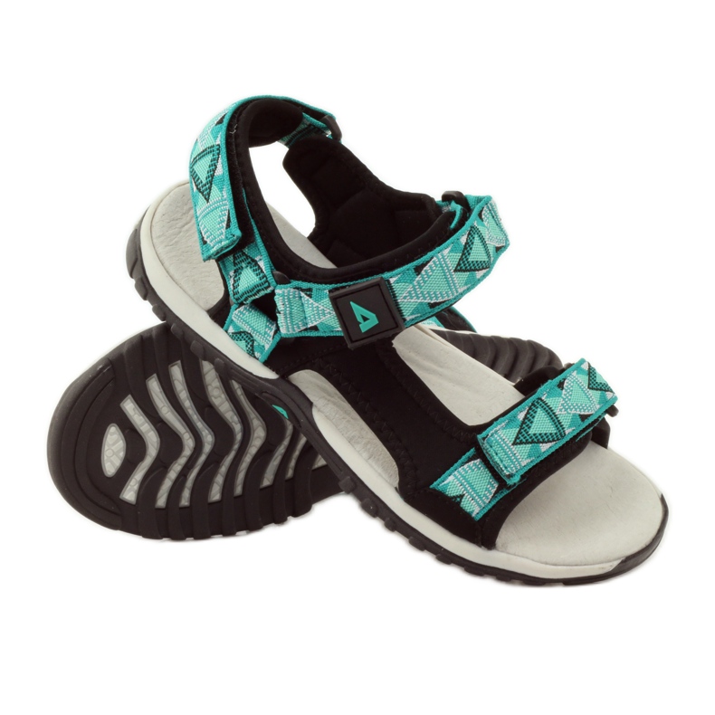 American Club Sandali con inserto in pelle americana 6102 verde nero 3