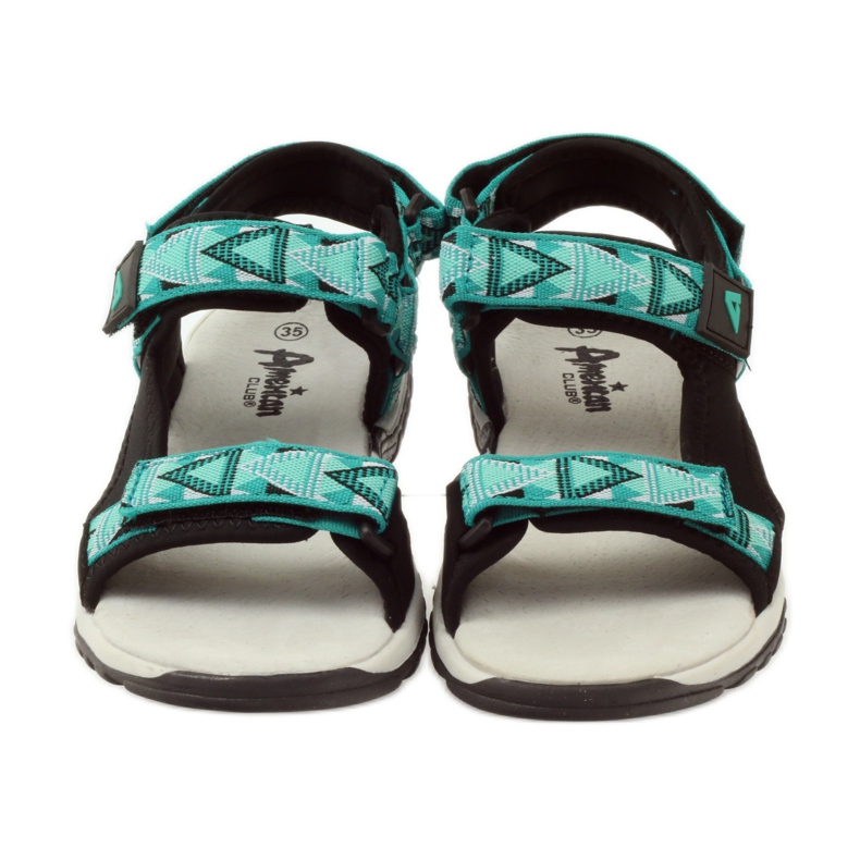 American Club Sandali con inserto in pelle americana 6102 verde nero 4