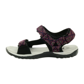American Club Sandali con inserto in pelle americana 6102 viola nero 2