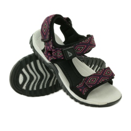 American Club Sandali con inserto in pelle americana 6102 viola nero 3