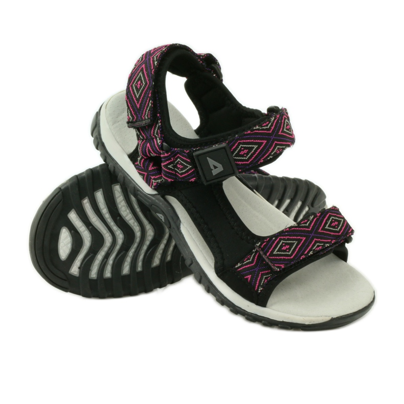 American Club Sandali con inserto in pelle americana 6102 viola nero 3
