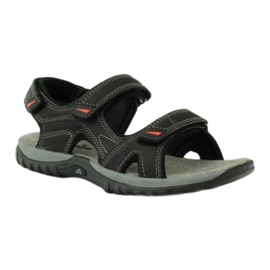 American Club Sandali con inserto in pelle americana 6201 nero 1
