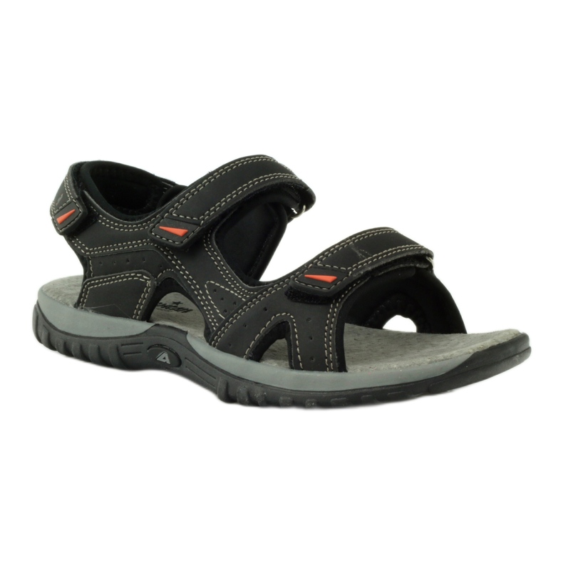 American Club Sandali con inserto in pelle americana 6201 nero 1