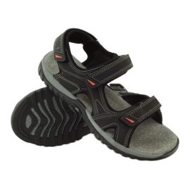 American Club Sandali con inserto in pelle americana 6201 nero 3