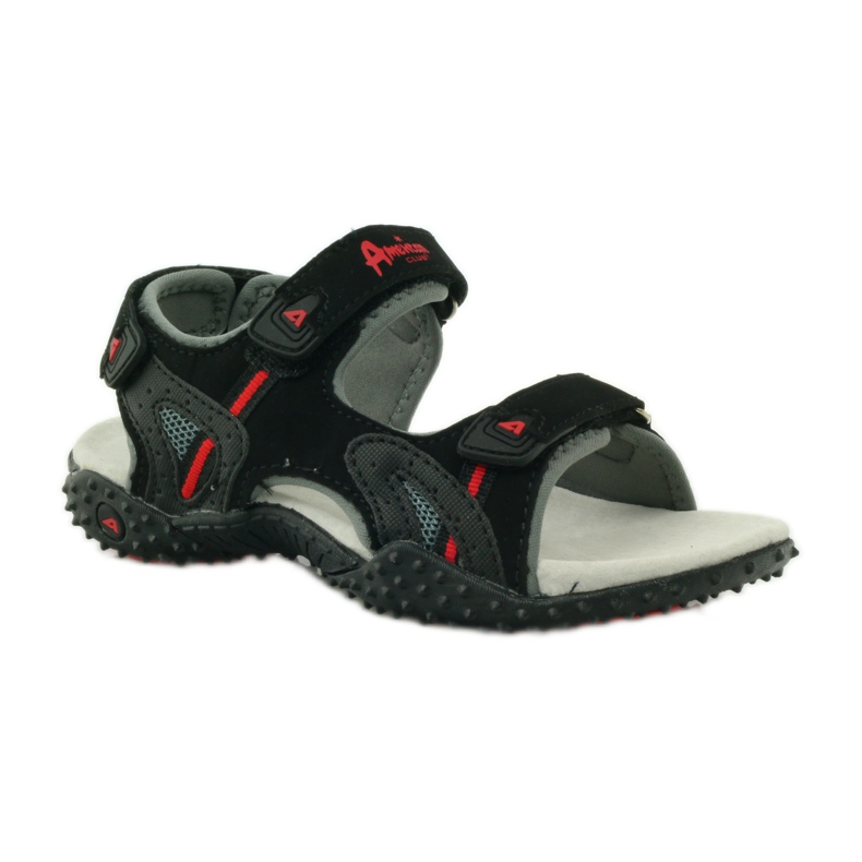 American Club Sandali con inserto in pelle americana 5267 nero 1