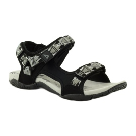 American Club Sandali con inserto in pelle americana 6102 nero grigio 1