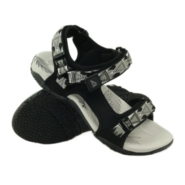 American Club Sandali con inserto in pelle americana 6102 nero grigio 3