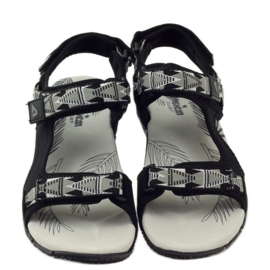 American Club Sandali con inserto in pelle americana 6102 nero grigio 4