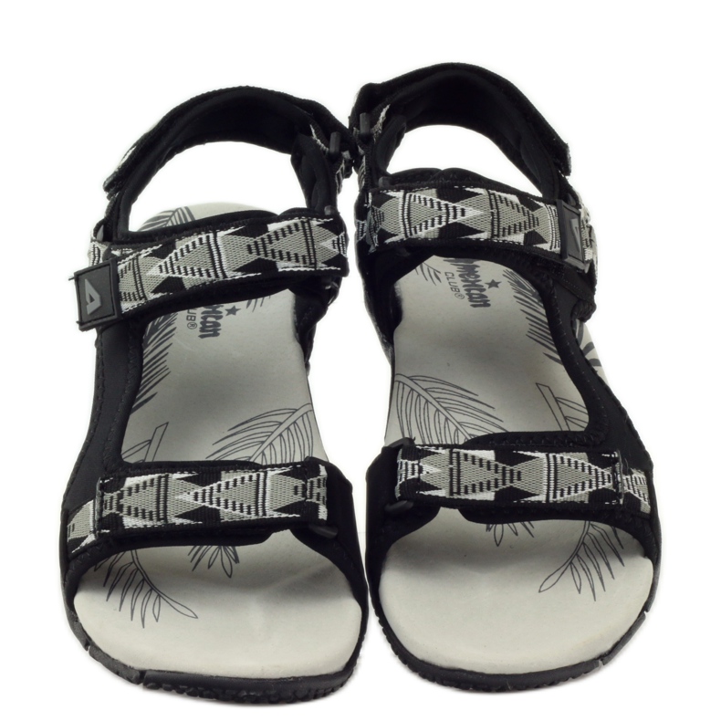 American Club Sandali con inserto in pelle americana 6102 nero grigio 4