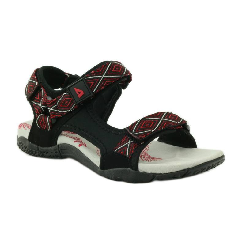 American Club Sandali con inserto in pelle americana 6102 nero rosso 1