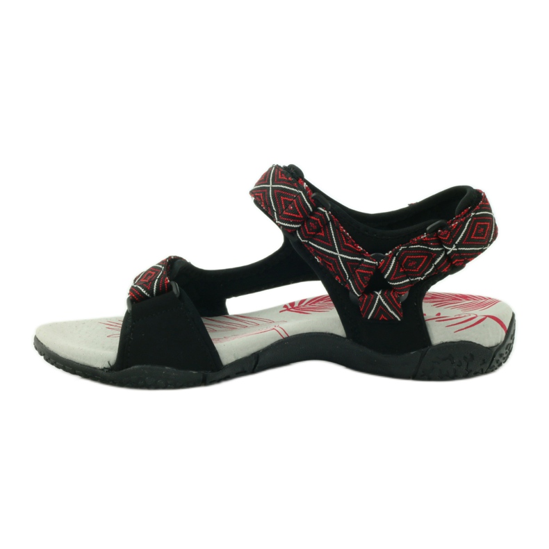 American Club Sandali con inserto in pelle americana 6102 nero rosso 2