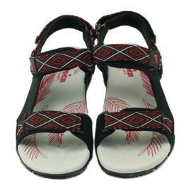 American Club Sandali con inserto in pelle americana 6102 nero rosso 4