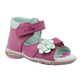 Ren But Sandali in pelle delle ragazze in pelle con fiore 097 rosa 1