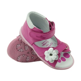 Ren But Sandali in pelle delle ragazze in pelle con fiore 097 rosa 3