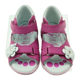 Ren But Sandali in pelle delle ragazze in pelle con fiore 097 rosa 4