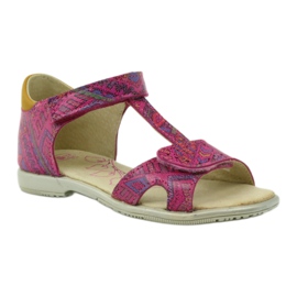 Sandali con velcro motivo azteco Ren But 3296 rosa 1