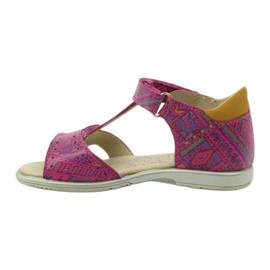 Sandali con velcro motivo azteco Ren But 3296 rosa 2