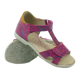 Sandali con velcro motivo azteco Ren But 3296 rosa 3