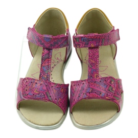 Sandali con velcro motivo azteco Ren But 3296 rosa 4
