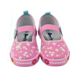 American Club Sneaker americane con soletta in pelle verde giallo rosa 5
