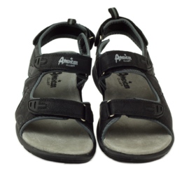 American Club Sandali con inserto in pelle americana 1906 nero 4