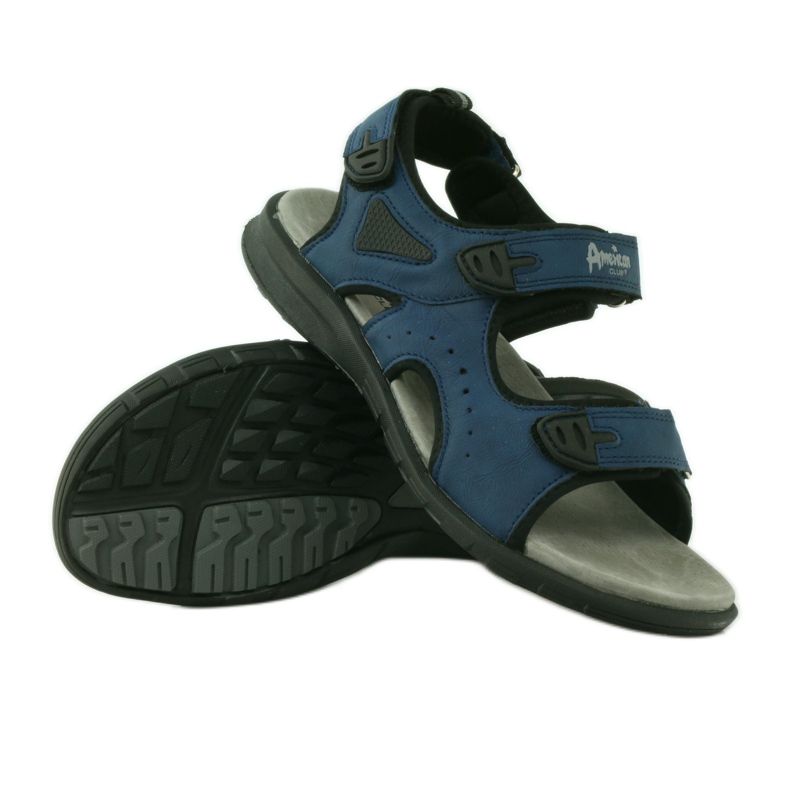 American Club Sandali con inserto in pelle americana 1906 blu navy 3