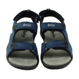 American Club Sandali con inserto in pelle americana 1906 blu navy 4