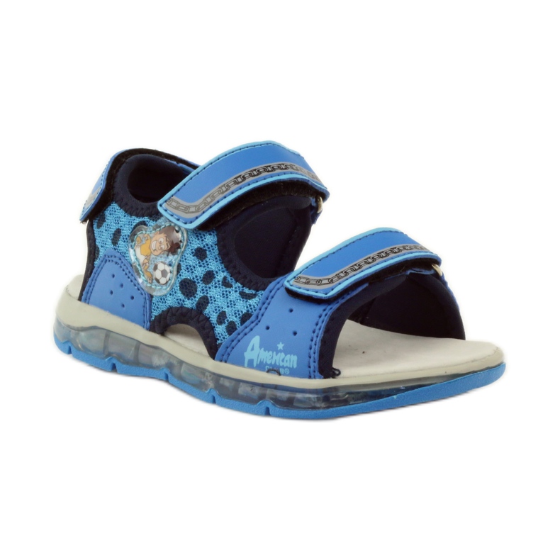 American Club Sandali luminosi in pelle americana blu 1