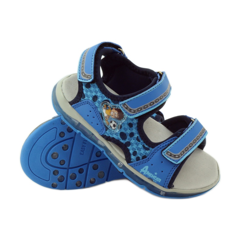 American Club Sandali luminosi in pelle americana blu 3