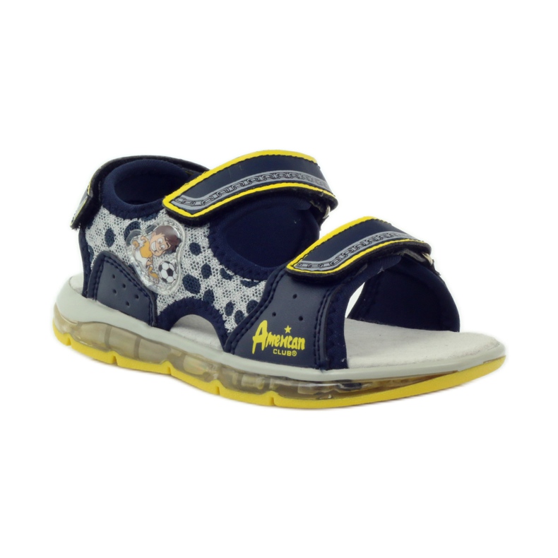 American Club Sandali luminosi in pelle americana blu navy 1