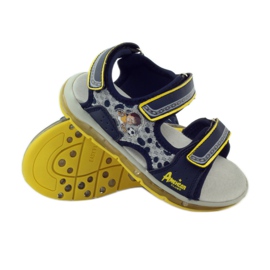 American Club Sandali luminosi in pelle americana blu navy 3