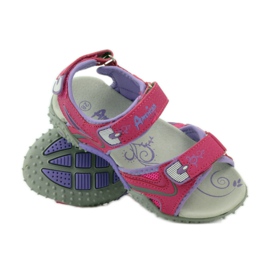 American Club Sandali con inserto in pelle americana 8580 rosa viola 3