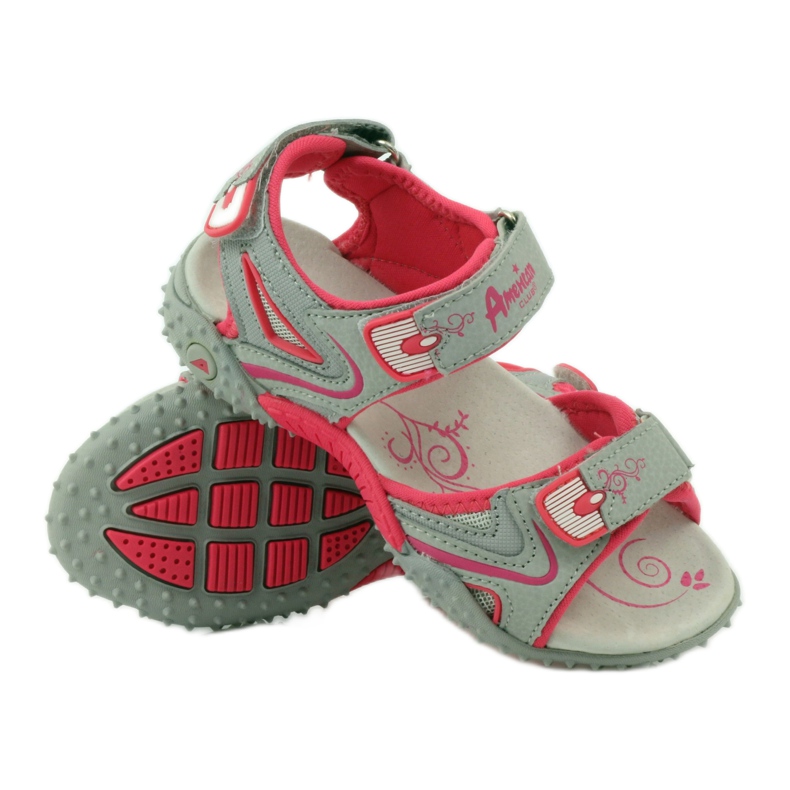 American Club Sandali con inserto in pelle americana 8580 multicolore grigio 3