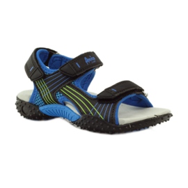 American Club Sandali con inserto in pelle americana 5261 nero blu verde 1