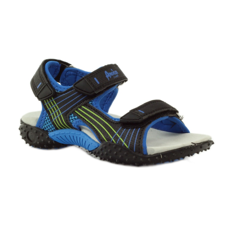 American Club Sandali con inserto in pelle americana 5261 nero blu verde 1