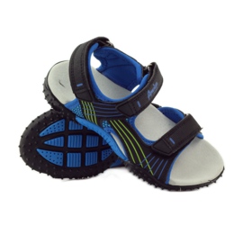 American Club Sandali con inserto in pelle americana 5261 nero blu verde 3