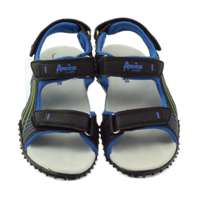 American Club Sandali con inserto in pelle americana 5261 nero blu verde 4