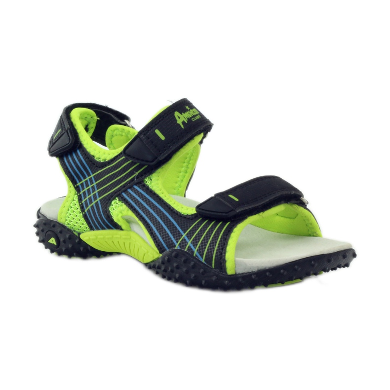 American Club Sandali con inserto in pelle americana 5261 verde nero 1