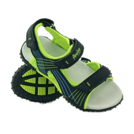 American Club Sandali con inserto in pelle americana 5261 verde nero 3