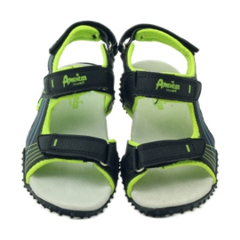 American Club Sandali con inserto in pelle americana 5261 verde nero 4