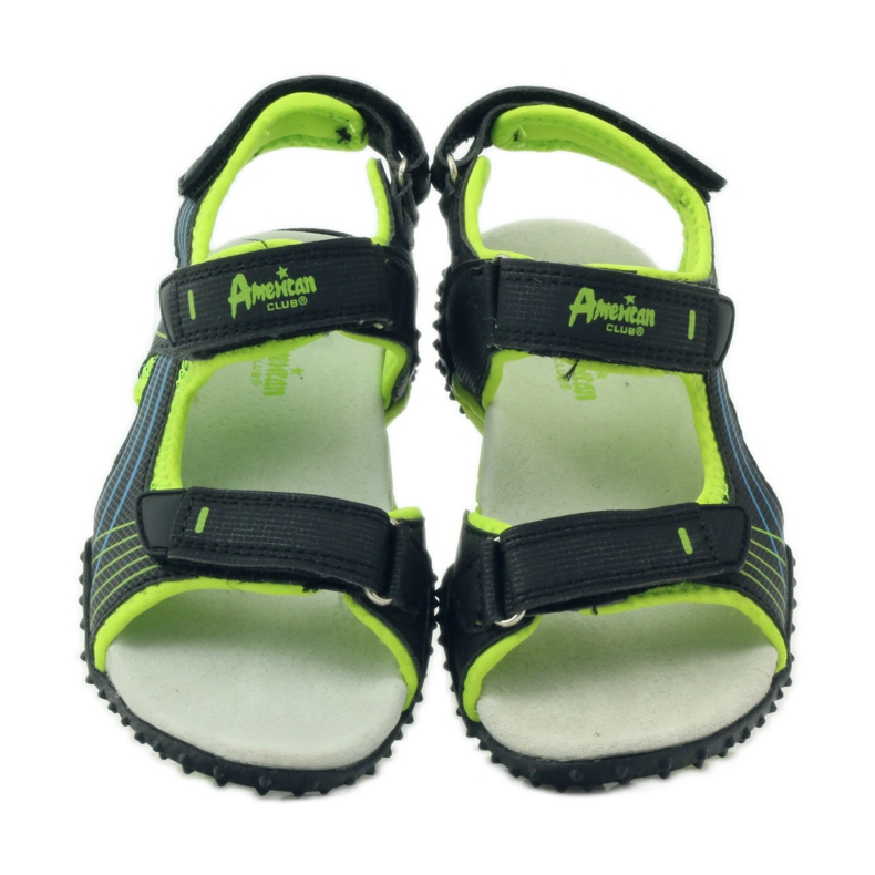 American Club Sandali con inserto in pelle americana 5261 verde nero 4